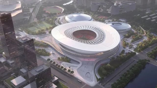 日前，浙江省“千项万亿”项目——杭州国际体育中心项目又有了新的进展，整个足球场的轮廓已经初见雏形，游泳馆及体育馆建设已完成总工程量的11%以上。据悉，该项目关键部位建设所需的特殊钢板，均由河钢集团舞钢公司独家供应。舞钢钢板的性能以及舞钢公司在钢材制造领域的地位和技术实力再次得到彰显。